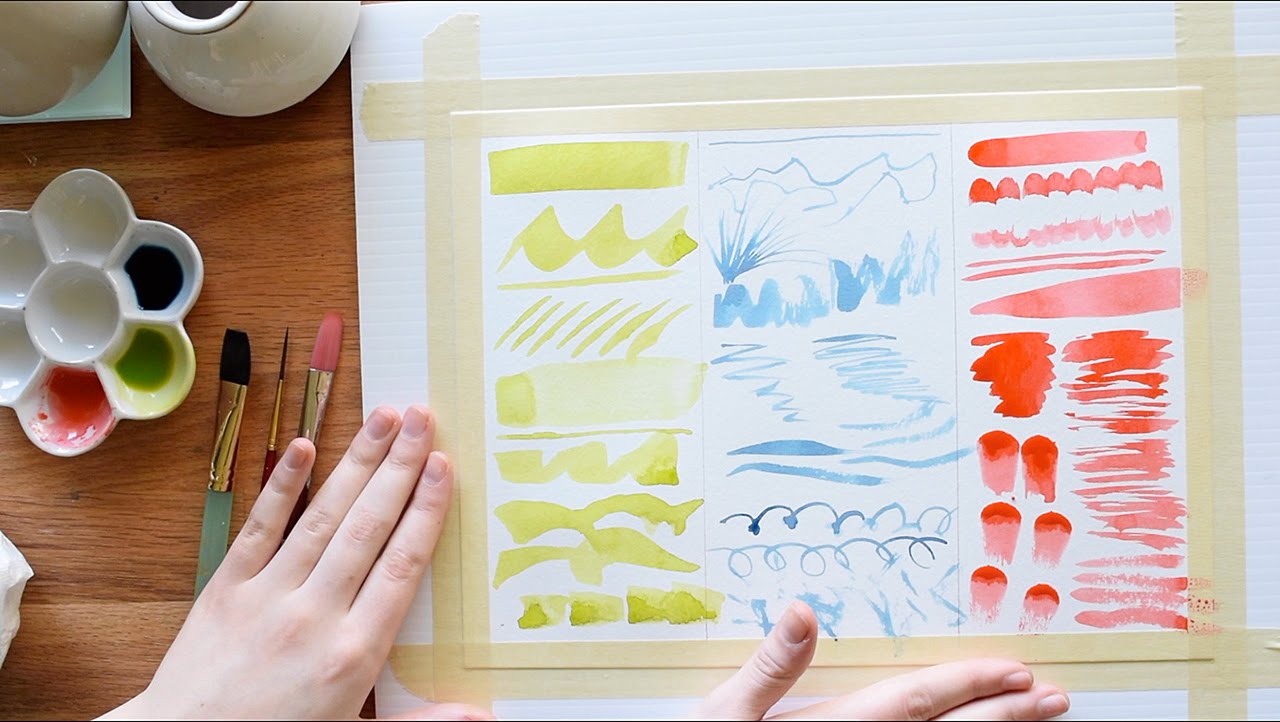 1280x722 Beginner Watercolor Exercises~ Part 2 Mark Making - Watercolor Mark