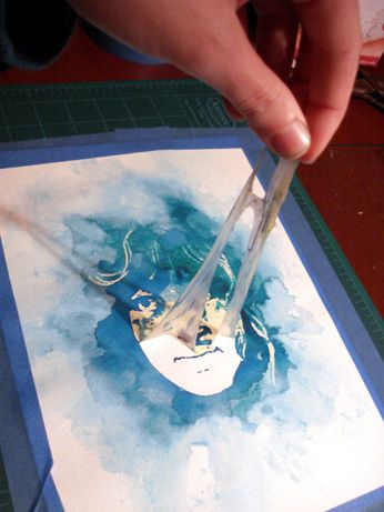 346x461 Cool! Tutorial To Make A Watercolor Portrait! Use A Digital - Watercolor Mask