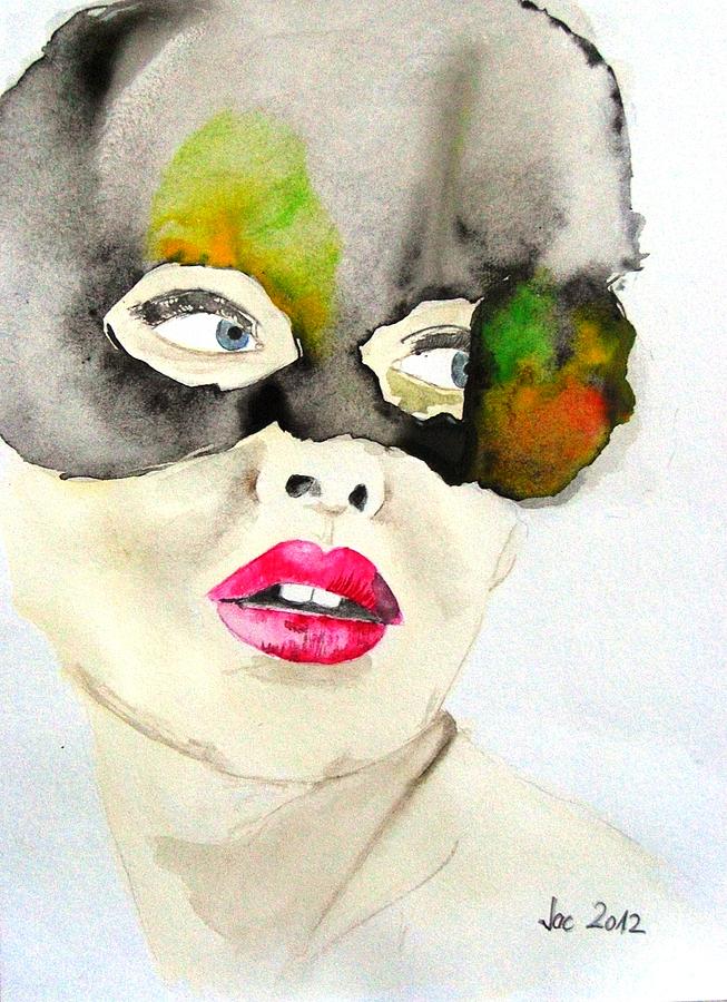 653x900 Mask In Watercolor Painting By Jacqueline Schreiber - Watercolor Mask