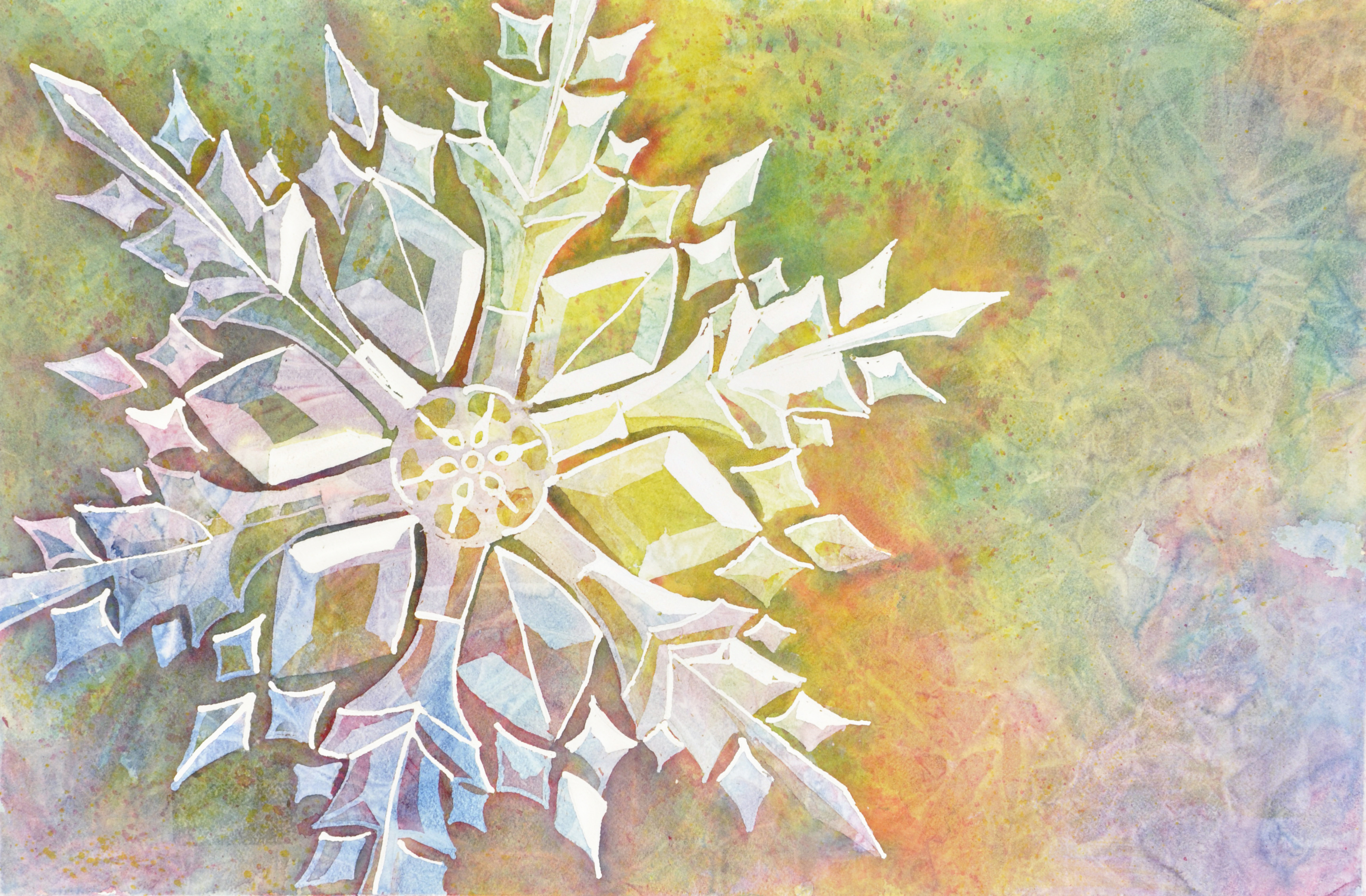 3464x2272 Watercolor Snowflake Step By Step Sweetbriar Sisters - Watercolor Mask