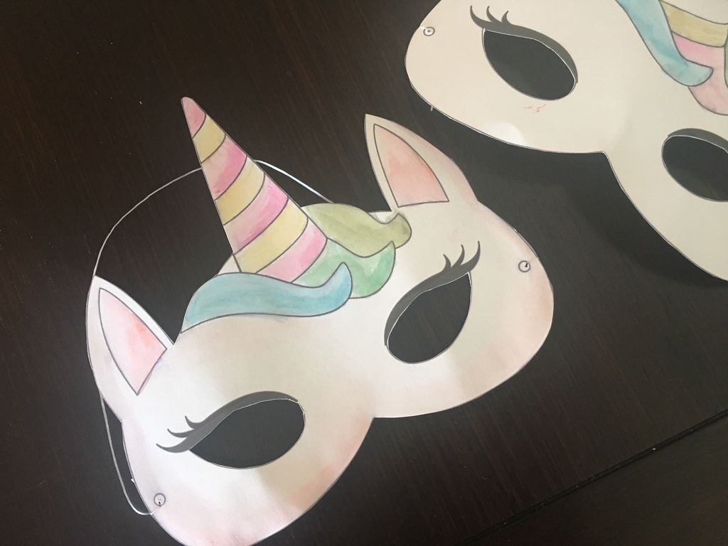 1024x768 Watercolor Unicorn Mask + Free Printable 4 Steps - Watercolor Mask