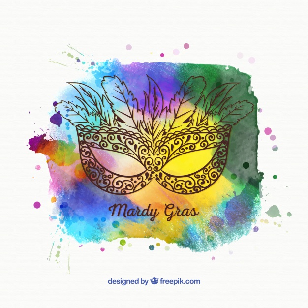 626x626 Abstract Watercolor Background With Sketch Mask Vector Free Download - Watercolor Mask