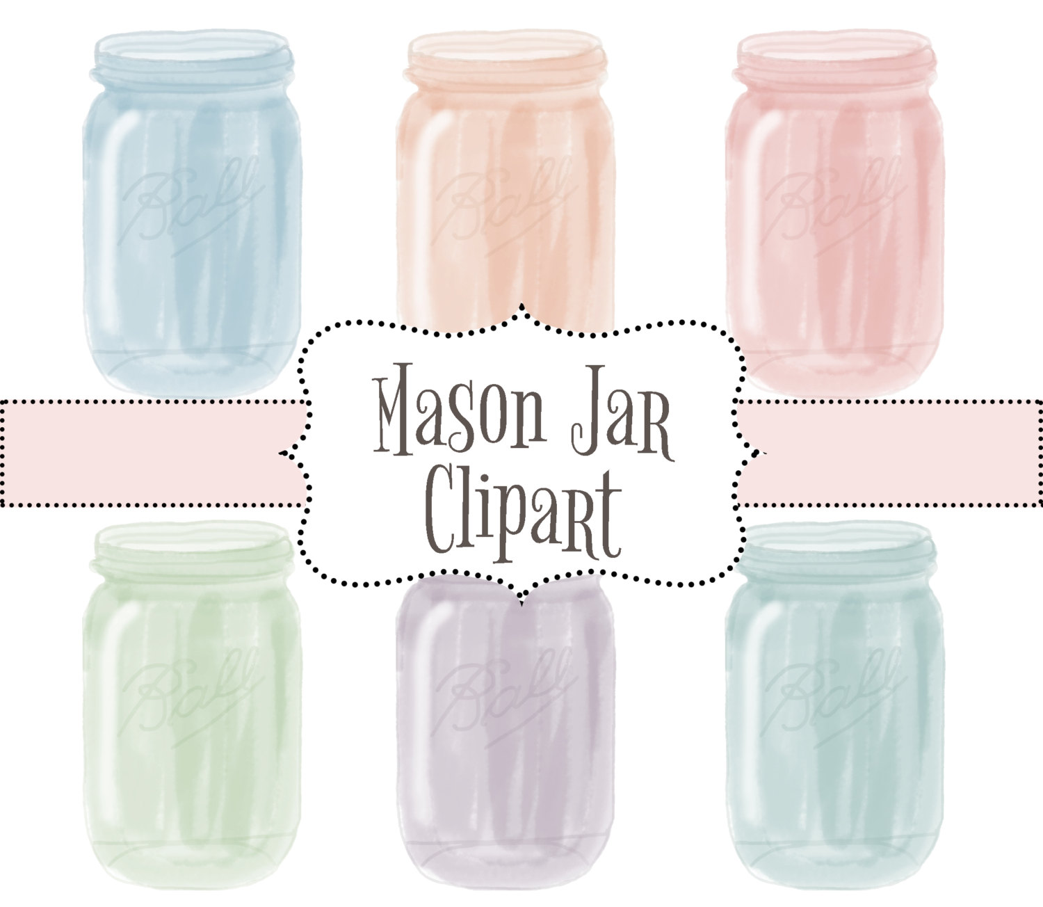 1500x1304 Watercolor Mason Jar Clipart Wedding Mason Jar Clipart Etsy - Watercolor Mason Jar