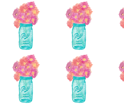 470x402 Watercolor Mason Jar With Flowers Giftwrap - Watercolor Mason Jar