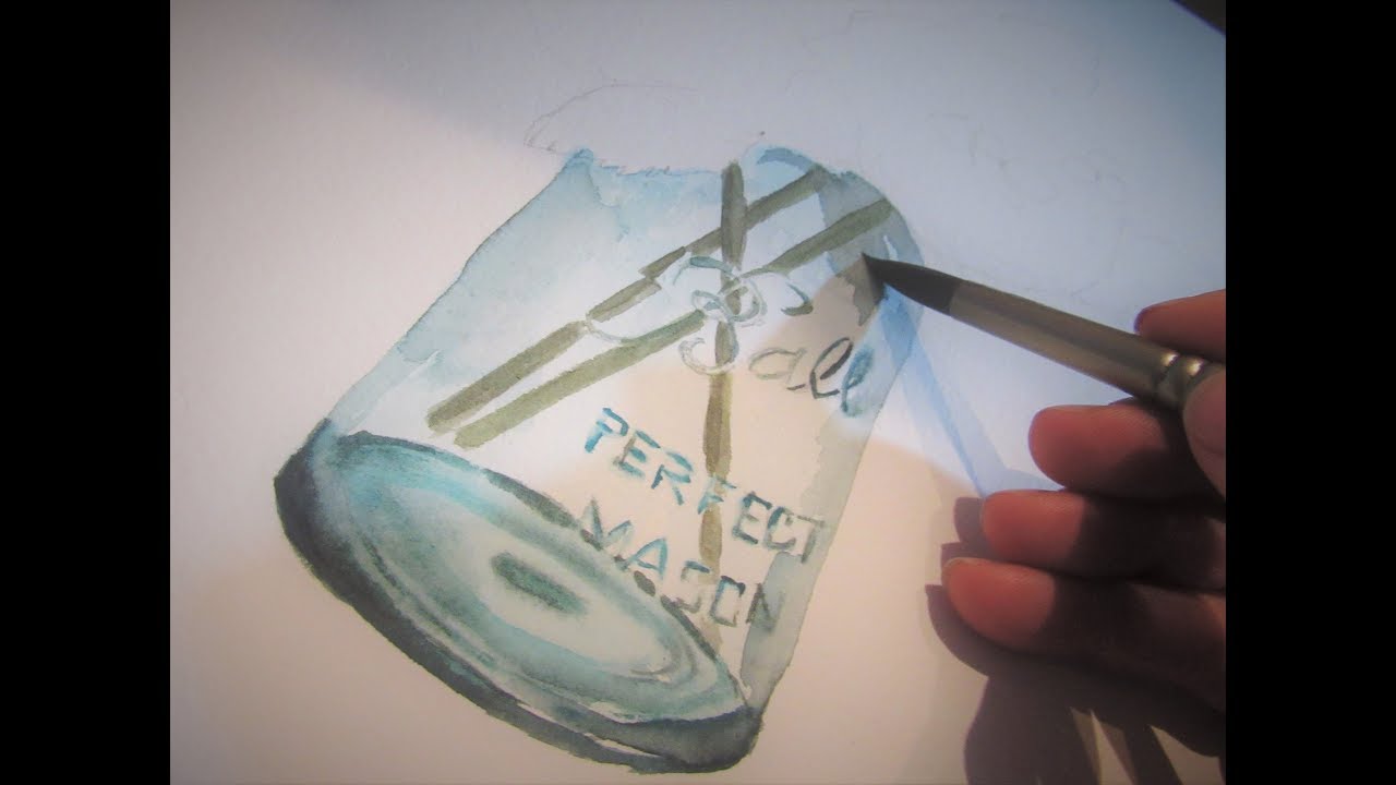 1280x720 Mason Jar Watercolor - Watercolor Mason Jar