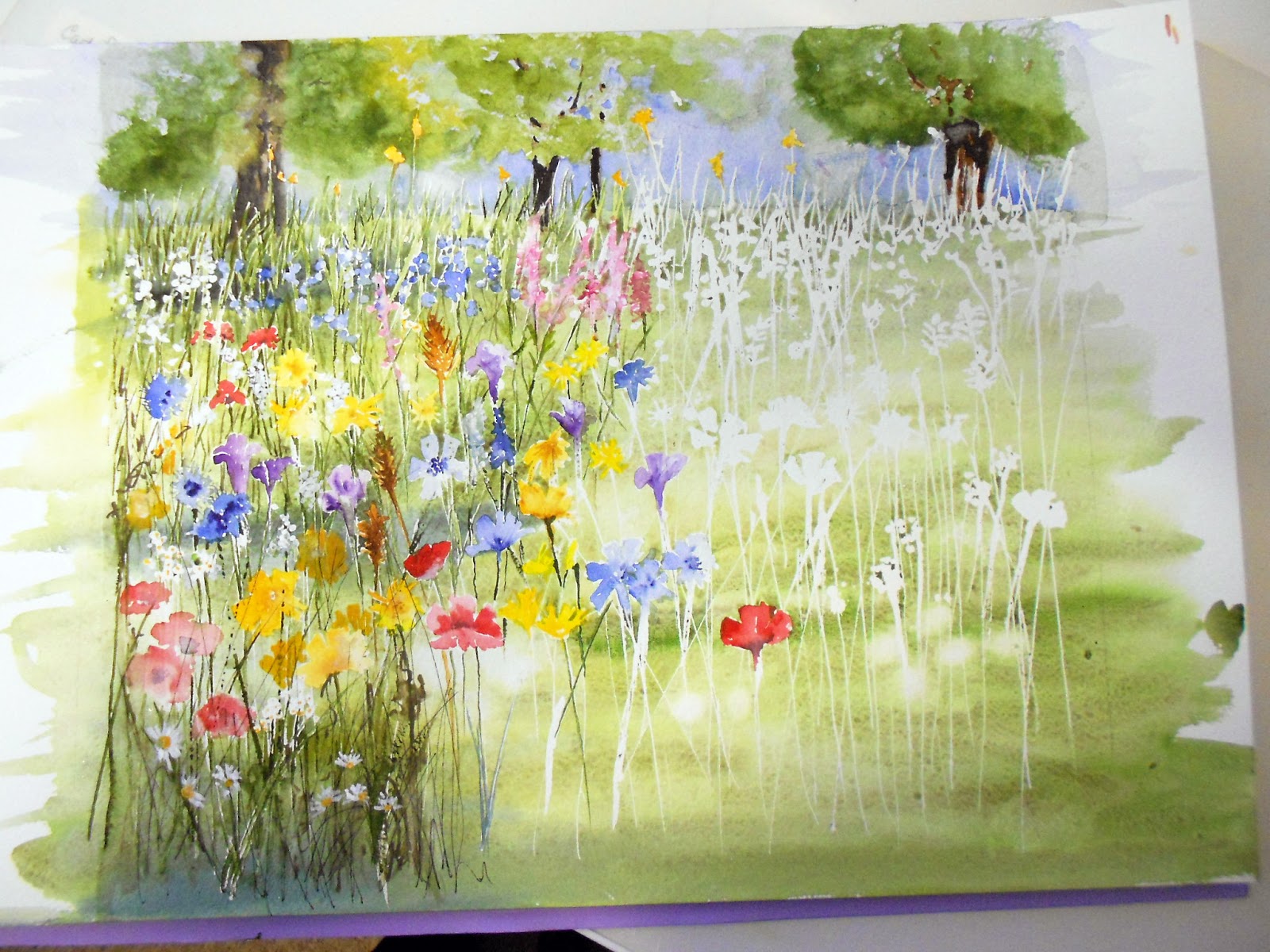1600x1200 Watercolour Florals Wildflower Meadow - Watercolor Meadow