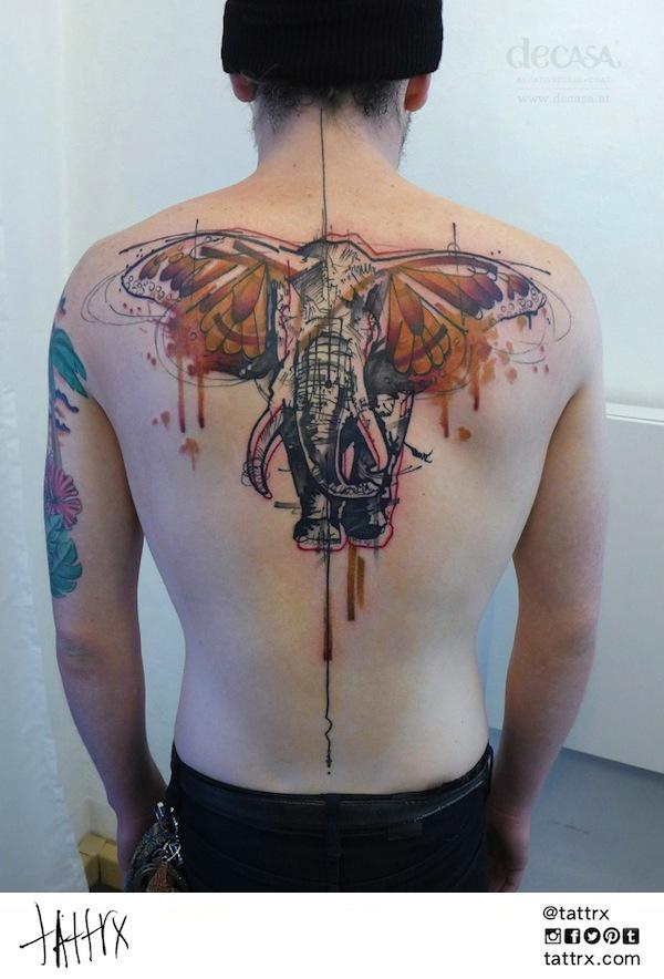 600x884 Carola Deutsch Uses A Watercolor Tattoo Style To Create This - Watercolor Meaning