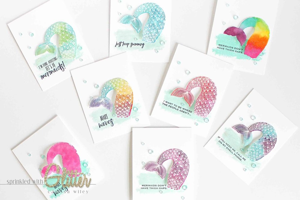 1000x666 Sparkly Distress Ink Watercolor - Watercolor Mermaid Tail