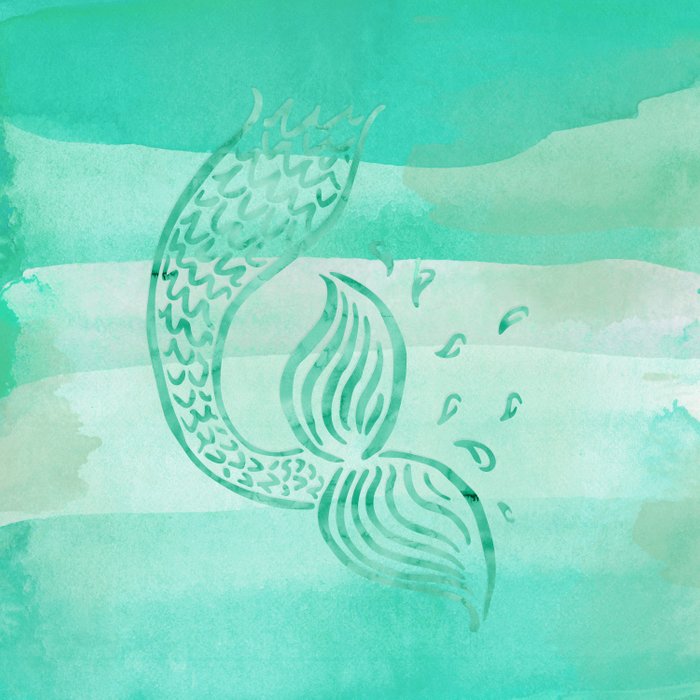 700x700 Watercolor - Watercolor Mermaid Tail