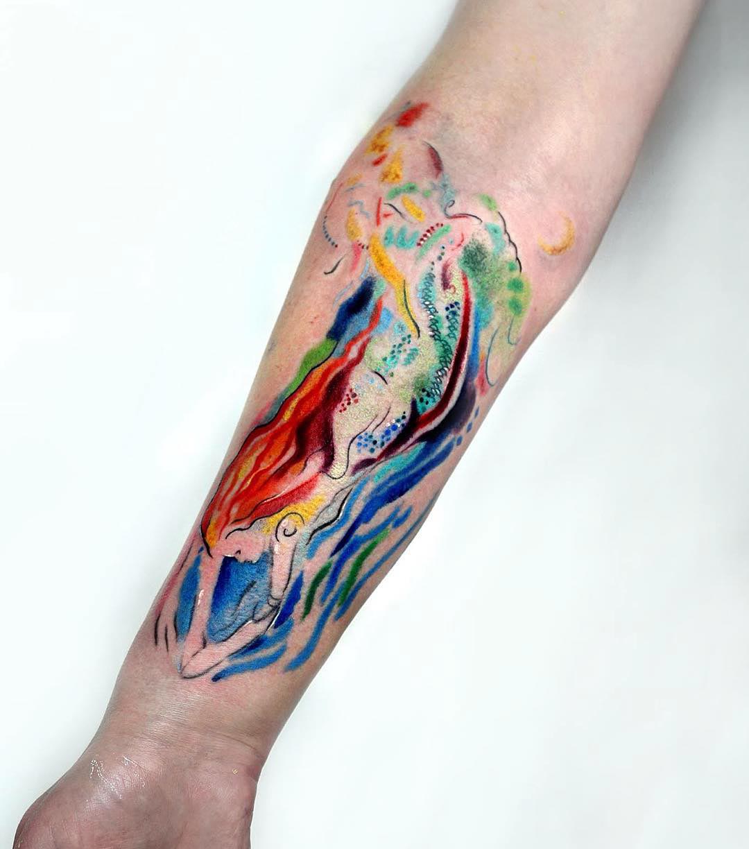 1080x1224 Watercolor Mermaid Tattoo Best Tattoo Ideas Gallery - Watercolor Mermaid Tattoo