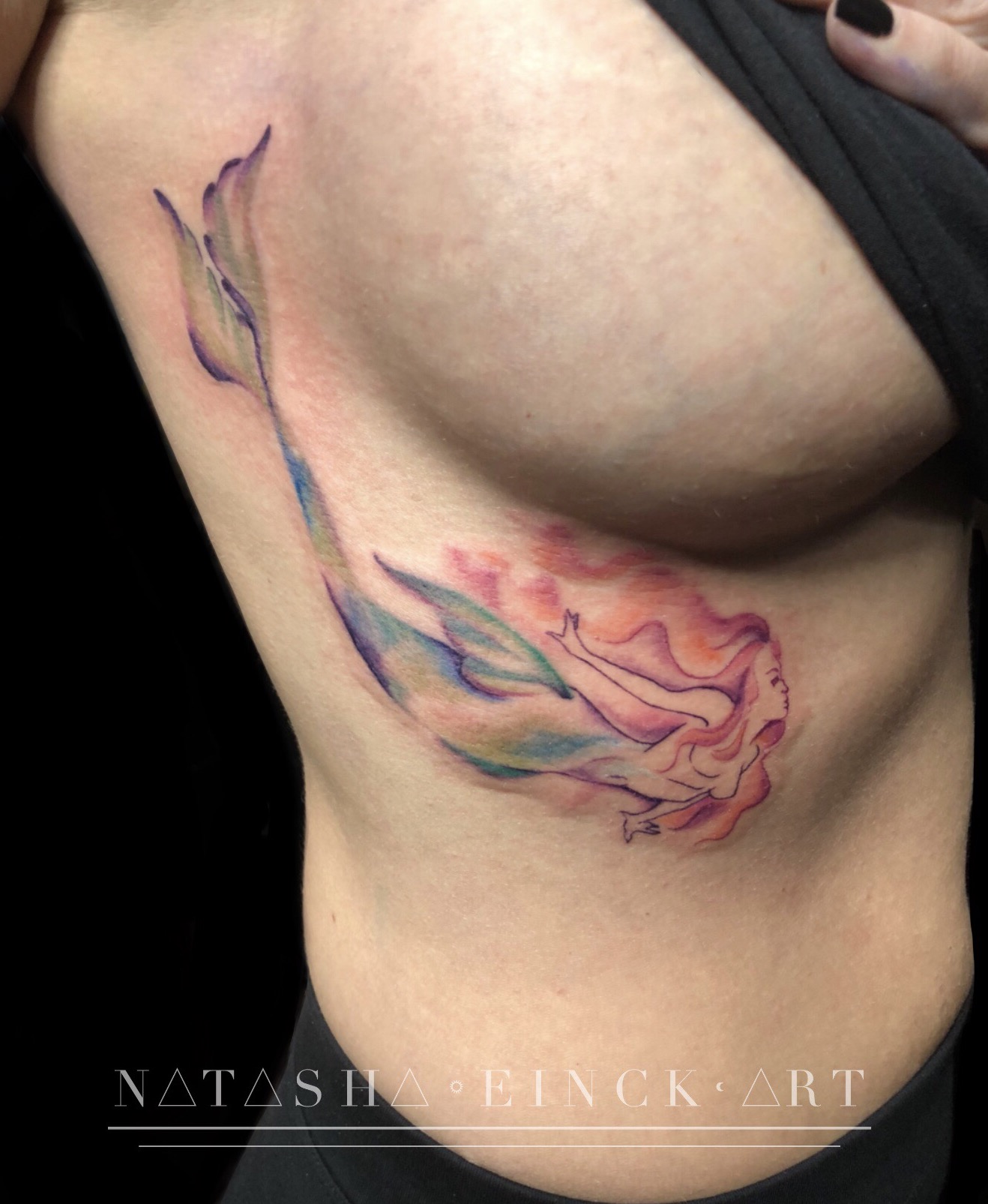 1318x1605 Watercolor Mermaid Tattoo White Buffalo Gallery - Watercolor Mermaid Tattoo