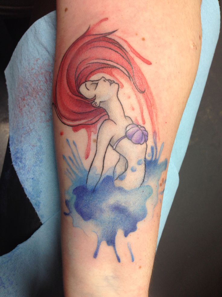 736x981 Watercolor Mermaid Tattoo On Forearm - Watercolor Mermaid Tattoo