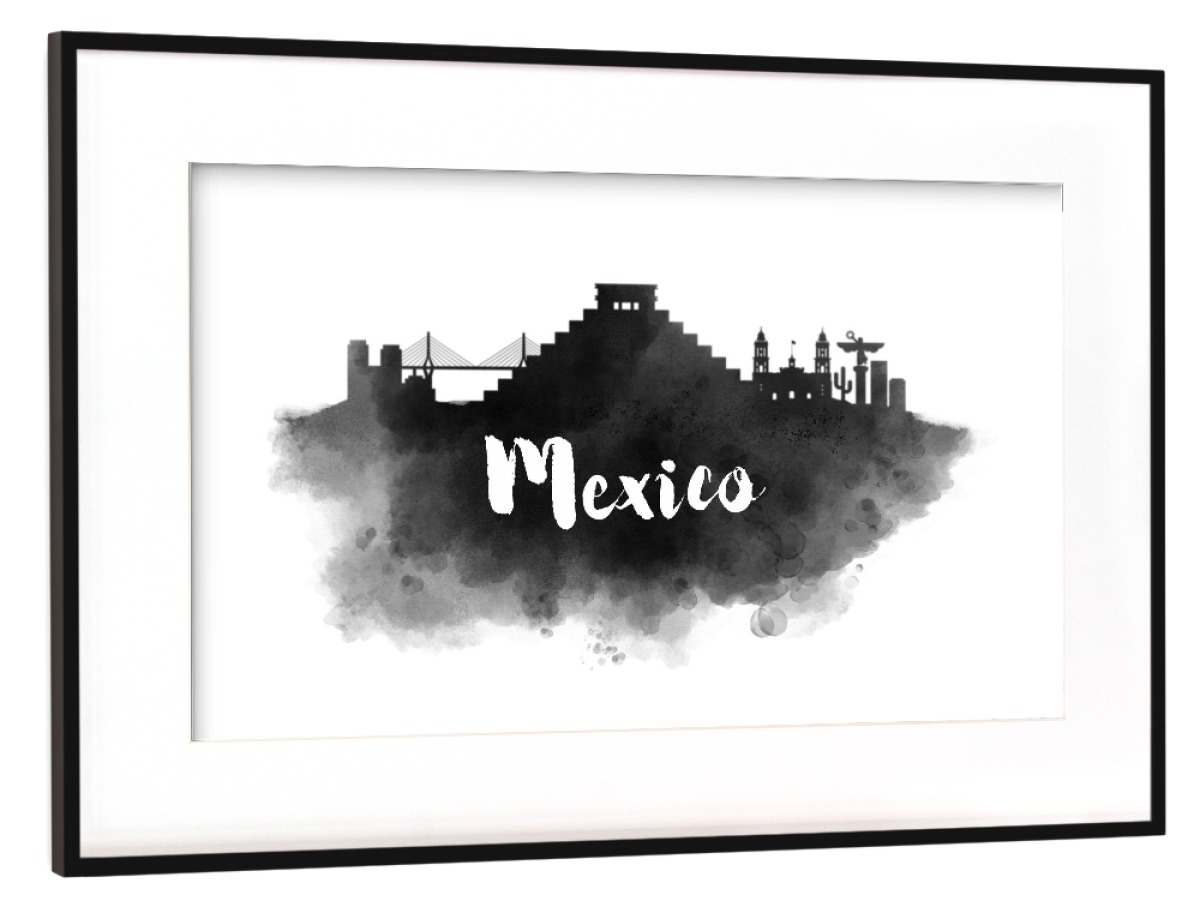 1200x919 Purchase The Watercolor Mexico Skyline As A Frame - Watercolor Mexico