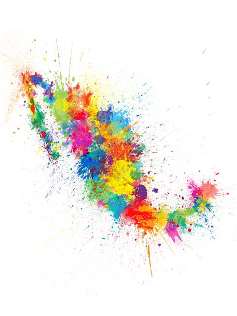 488x650 Stunning Mexico Map Painting Artwork For Sale On Fine Art Prints - Watercolor Mexico