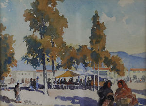 300x218 Charles Oglesby Longabaugh (American 1885 1944) Watercolor - Watercolor Mexico