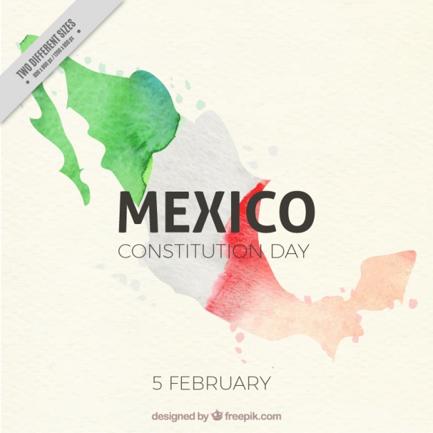 626x626 Watercolor Background With Flag Of Mexico Vector Free Download - Watercolor Mexico
