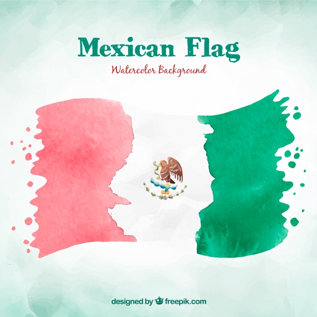 626x626 Watercolor Mexican Flag Background Vector Free Download - Watercolor Mexico