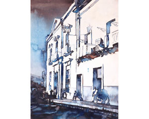300x240 Watercolor Painting Of Street In Guanajuato, Mexico. Fine Art - Watercolor Mexico