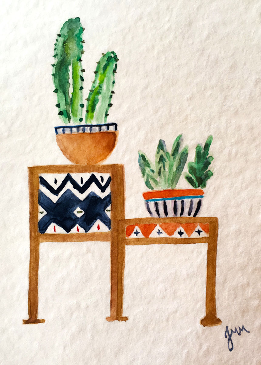 860x1200 Ethnic Cactus In Mexico Watercolor (Julia Martinez) - Watercolor Mexico