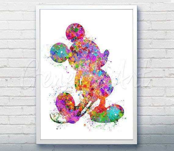 570x494 Mickey Mouse Canvas Wall Art Fresh Disney Mickey Mouse Watercolor - Watercolor Mickey Mouse