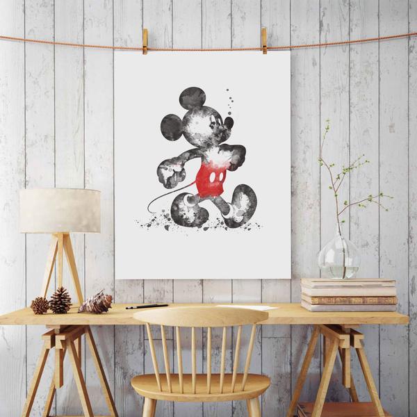 600x600 Mickey Mouse Watercolor Art Print Planet Fan Cave - Watercolor Mickey Mouse