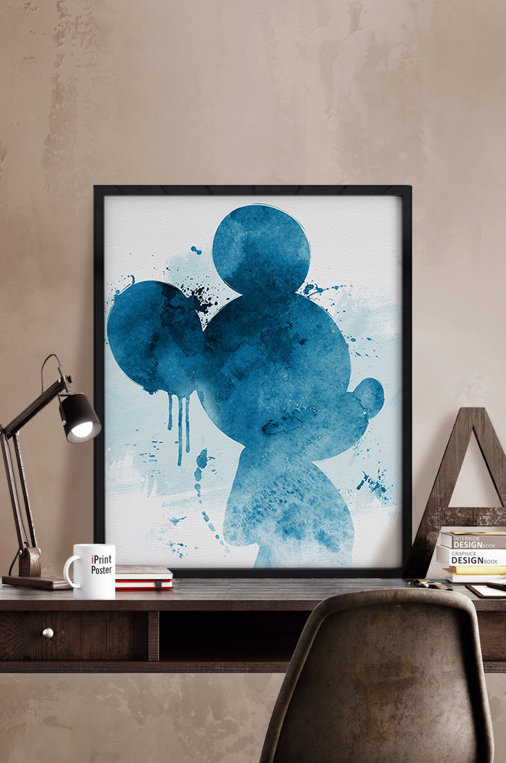 730x1100 Mickey Watercolor Poster, Watercolor Print, Watercolor Mickey - Watercolor Mickey Mouse