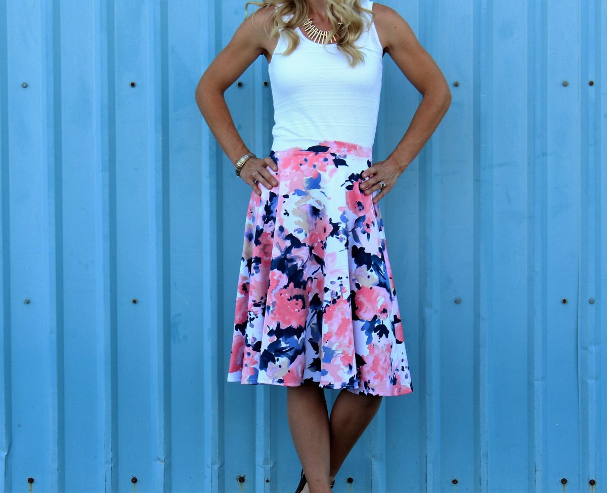 1200x974 Groopdealz Watercolor Midi Skirt - Watercolor Midi Skirt