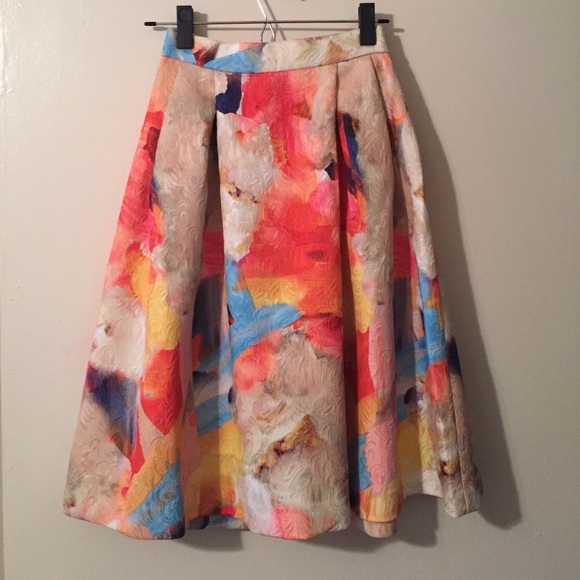 580x580 Hampm Skirts Watercolor Hm Midi Skirt Size 4 Poshmark - Watercolor Midi Skirt