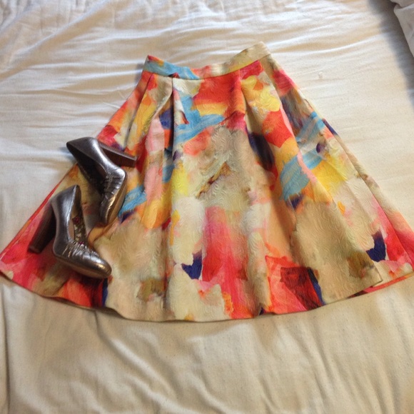 580x580 Hampm Skirts Watercolor Print A Line Midi Skirt Poshmark - Watercolor Midi Skirt