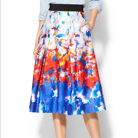 580x580 Milly Skirts Nwt 395 Watercolor Midi Skirt Poshmark - Watercolor Midi Skirt