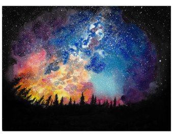 340x270 Watercolor Milky Way Etsy - Watercolor Milky Way