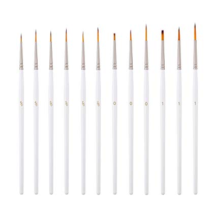 425x425 Handmade Detail Paint Brush Set, 12 Pcs Fine Point - Watercolor Miniatures