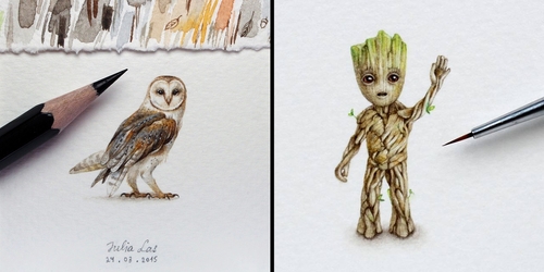 500x250 Design Stack A Blog About Art, Design And Architecture Tiny - Watercolor Miniatures