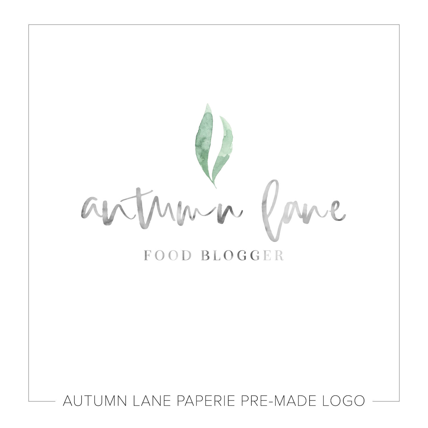 1500x1500 Pale Minimalist Watercolor Leaf Logo J69 Autumn Lane Paperie - Watercolor Minimalist