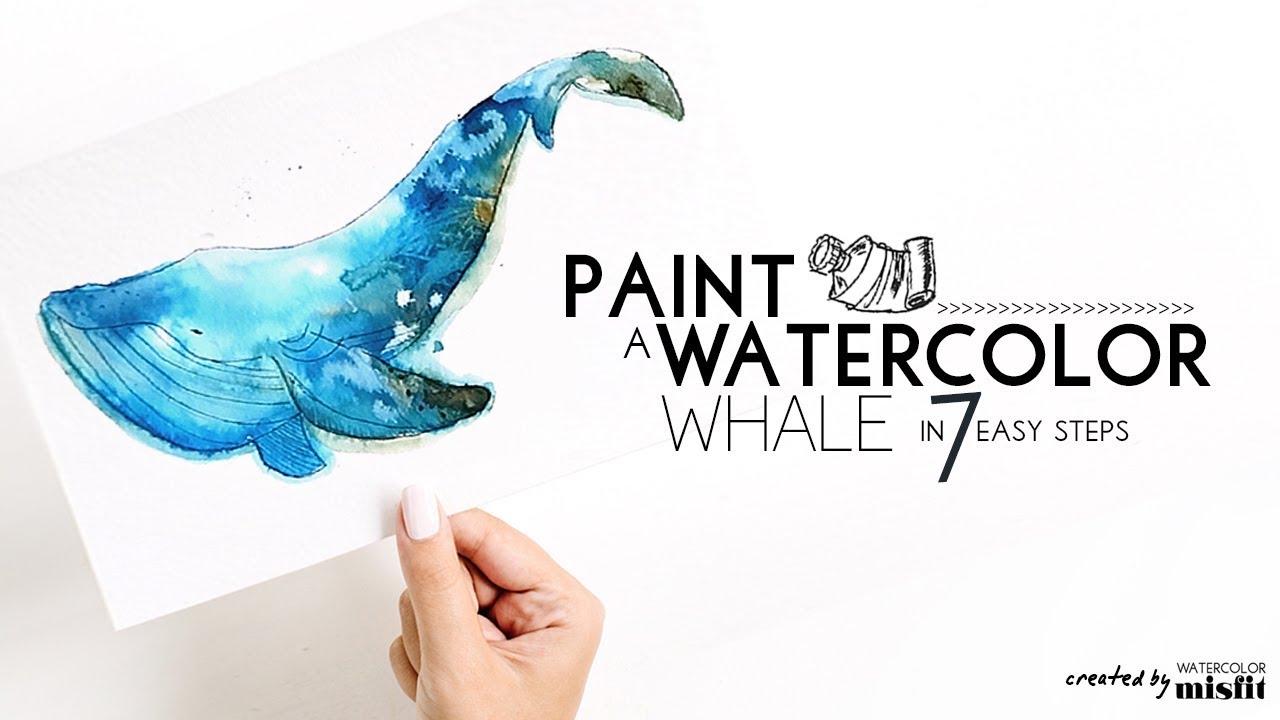 1280x720 Paint A Watercolor Whale In 7 Easy Steps (Free Watercolor Tutorial - Watercolor Misfit