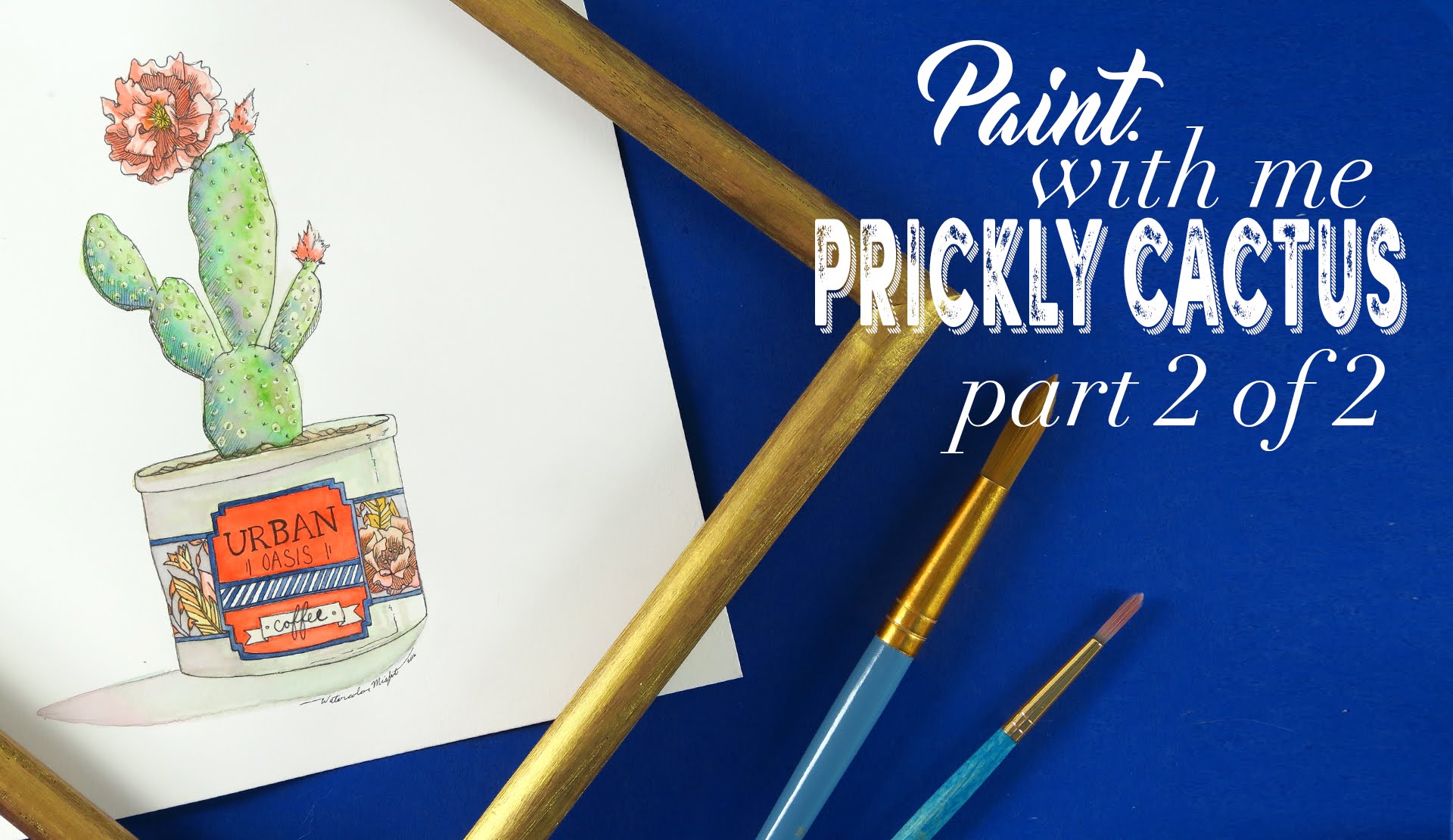 1920x1110 Paint With Me Watercolor Prickly Cactus Tutorial (Part 2 Of 2 - Watercolor Misfit