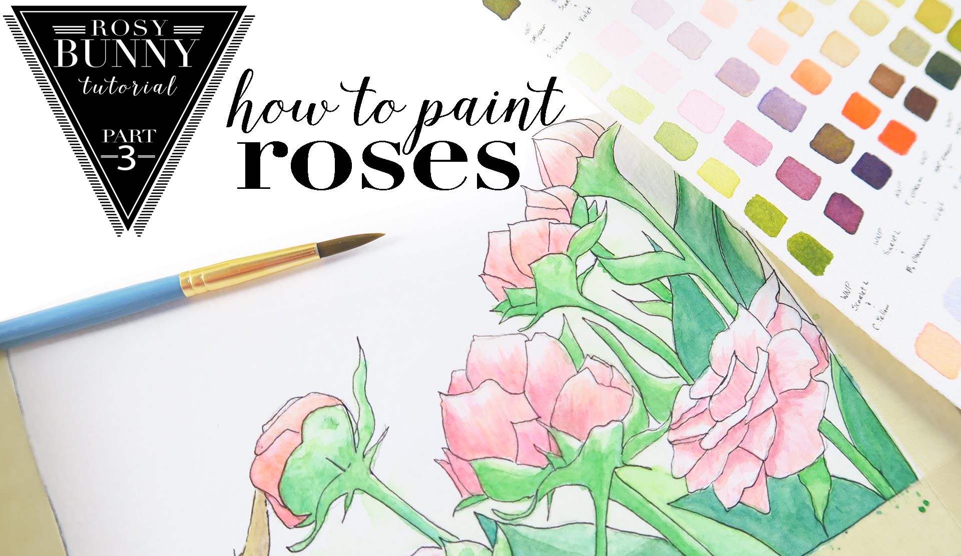 1920x1110 Rosy Bunny Watercolor Tutorial (Part 3 Of 5) How To Paint Roses - Watercolor Misfit