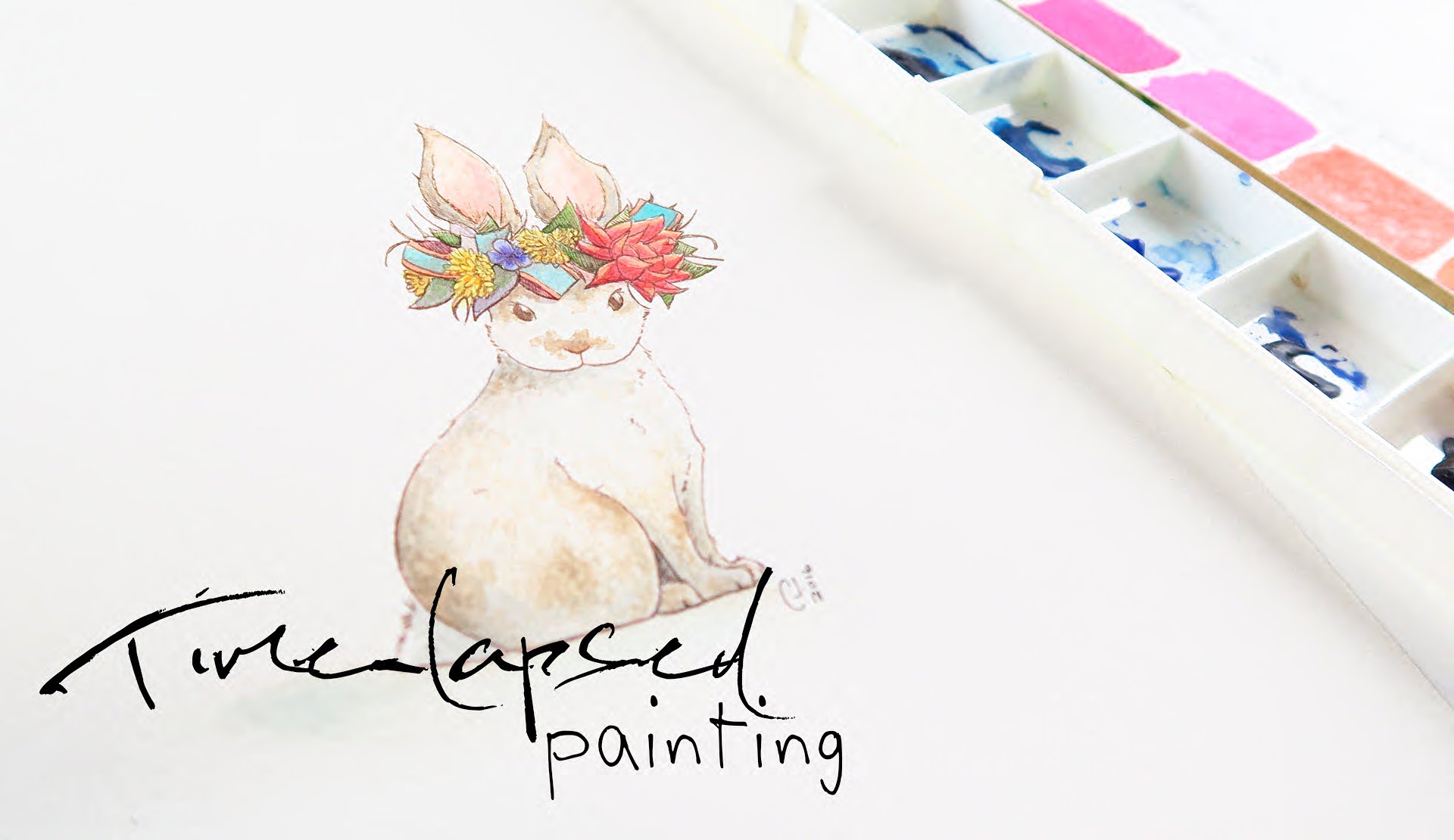 1920x1110 Watercolor Timelapse Painting Of A Bunny Bride - Watercolor Misfit