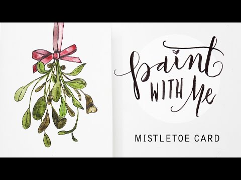 480x360 Paint With Me Watercolour Mistletoe Christmas Card (Beginner - Watercolor Mistletoe