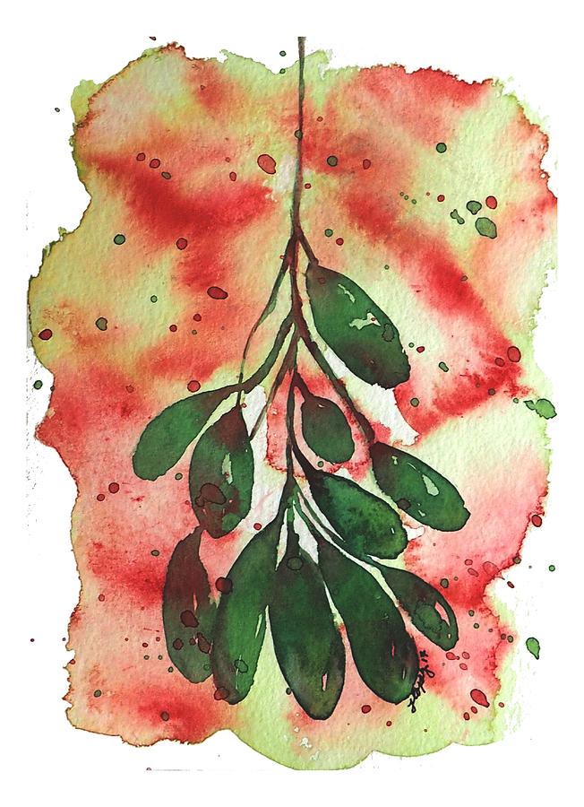 652x900 Watercolor Mistletoe Painting By Go Inspire Beauty - Watercolor Mistletoe