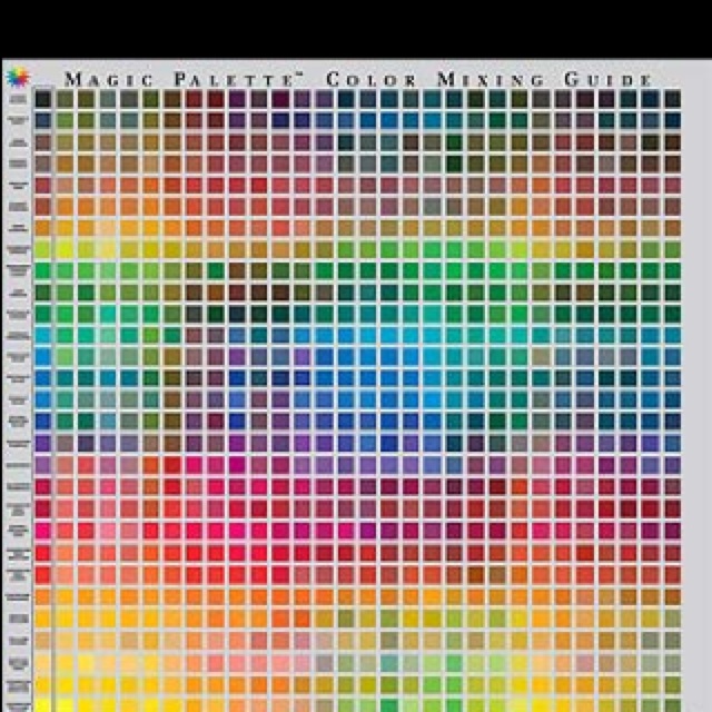 640x640 Color Mixing Chart - Watercolor Mixing Guide