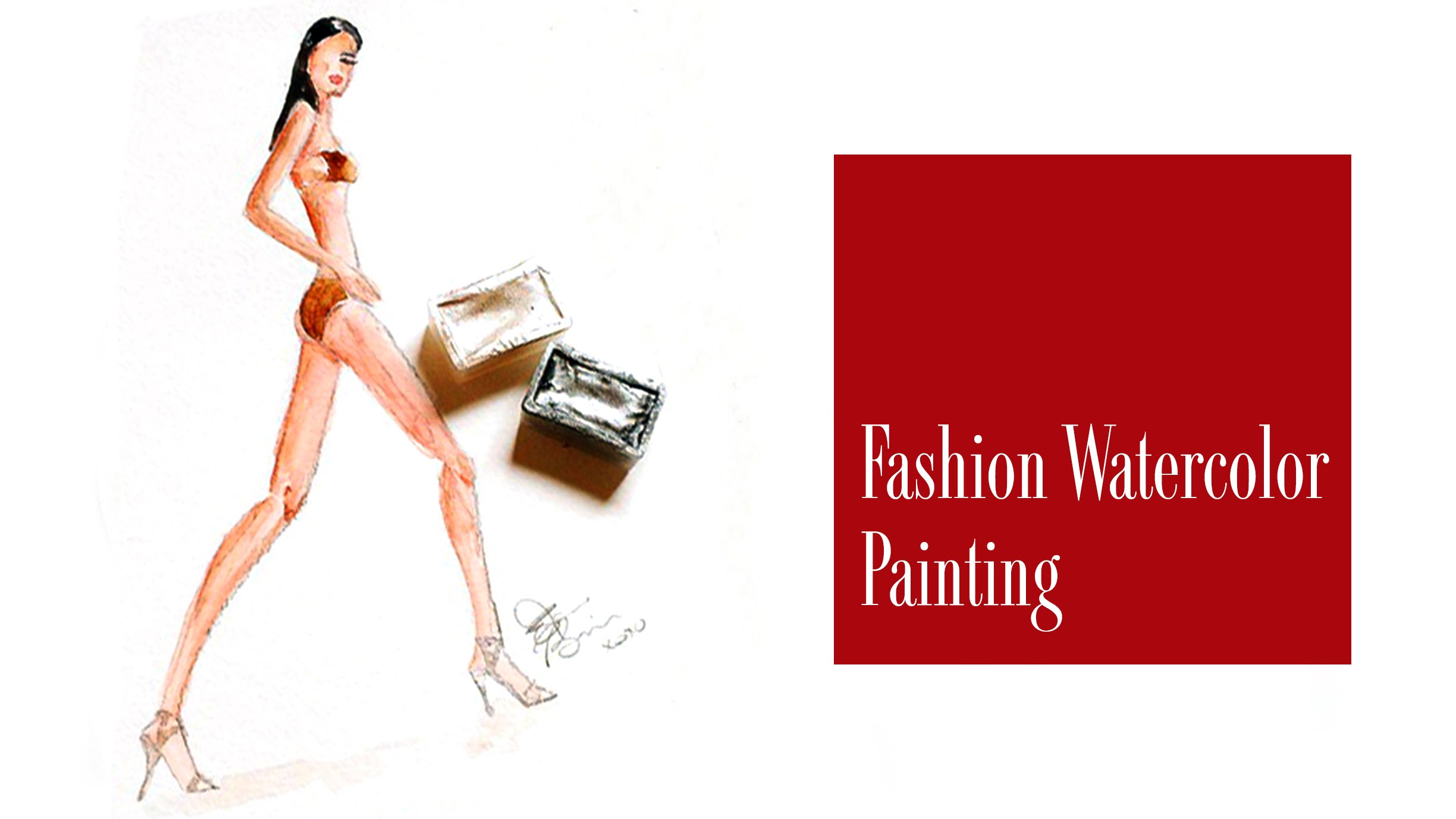 2448x1378 How To Paint A Fashion Illustration With Watercolors A Model In A - Watercolor Model