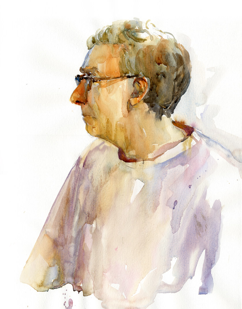 840x1071 Watercolor Portraits Of Bertrand And Didier - Watercolor Model