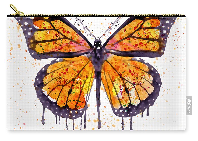 800x570 Monarch Butterfly Watercolor Carry All Pouch For Sale By Marian Voicu - Watercolor Monarch Butterfly