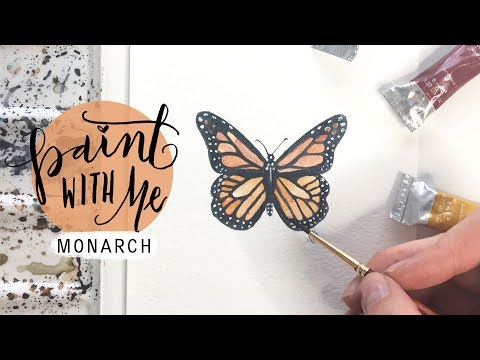 480x360 Paint With Me Monarch Butterfly Watercolour Tutorial - Watercolor Monarch Butterfly