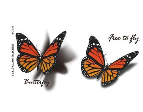 480x377 Small Monarch Butterfly Tattoo, Small Temporary Tattoo, Butterfly - Watercolor Monarch Butterfly