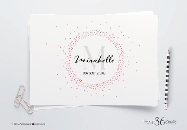 600x417 Instant Download Photoshop Logo Watercolor Monogram Circle Logo By - Watercolor Monogram