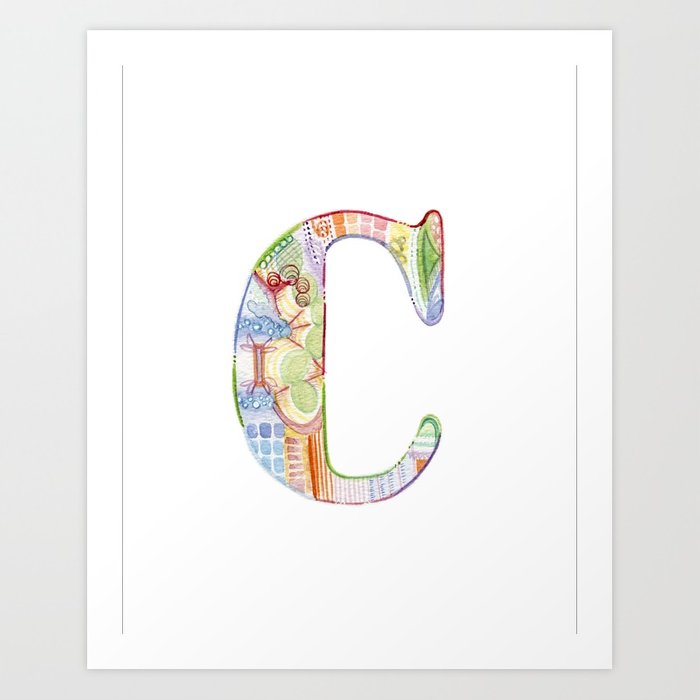 700x700 Letter C - Watercolor Monogram