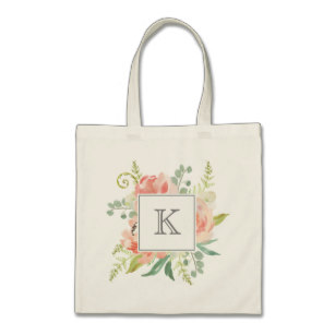 307x307 Monogram Tote Bags Zazzle - Watercolor Monogram