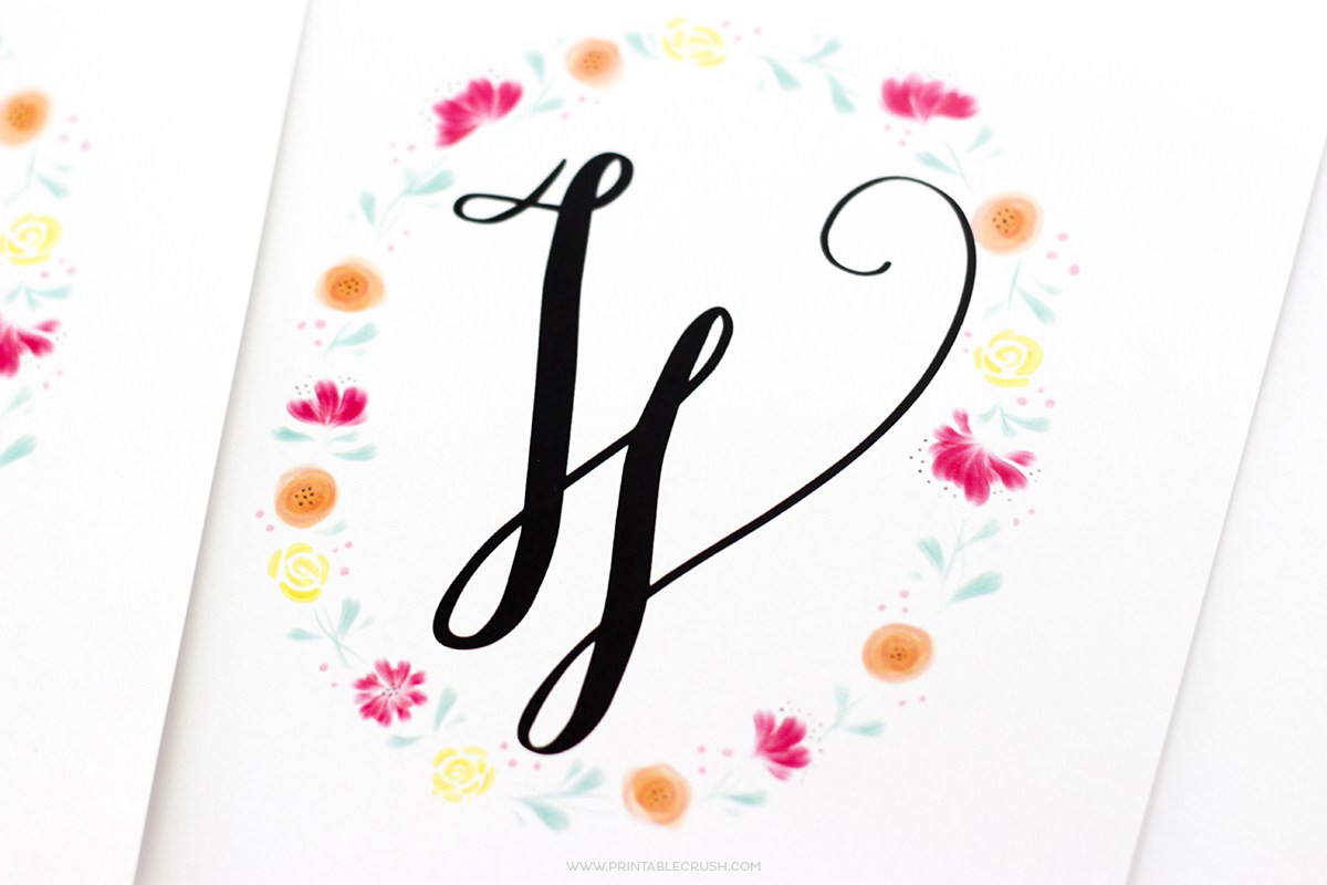 1200x800 Free Printable Watercolor Monogram Wreaths - Watercolor Monogram